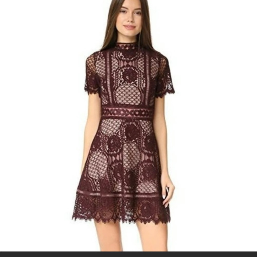 BB DAKOTA burgundy lace dress - excellent condition, size 4